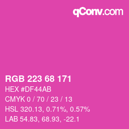 Color code: RGB 223 68 171 | qconv.com