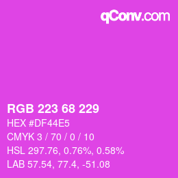 Color code: RGB 223 68 229 | qconv.com