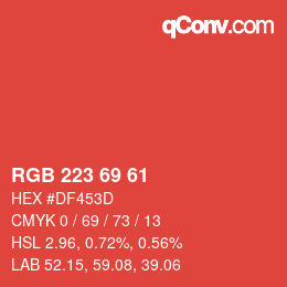 Color code: RGB 223 69 61 | qconv.com