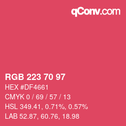 Color code: RGB 223 70 97 | qconv.com
