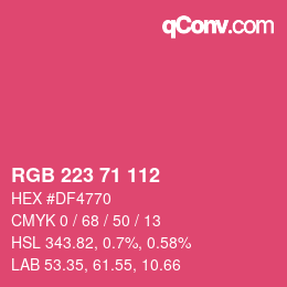 カラーコード: RGB 223 71 112 | qconv.com