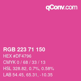 Color code: RGB 223 71 150 | qconv.com
