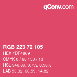 Color code: RGB 223 72 105 | qconv.com