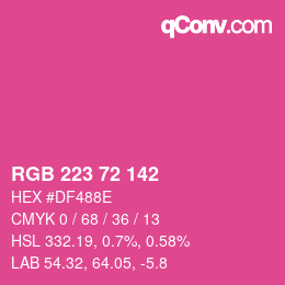 Color code: RGB 223 72 142 | qconv.com