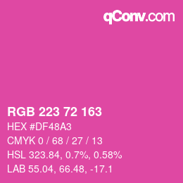 Color code: RGB 223 72 163 | qconv.com