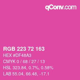 Color code: RGB 223 72 163 | qconv.com