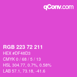 Color code: RGB 223 72 211 | qconv.com
