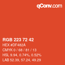 カラーコード: RGB 223 72 42 | qconv.com