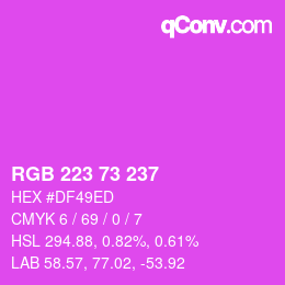 Color code: RGB 223 73 237 | qconv.com