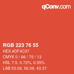Farbcode: RGB 223 76 55 | qconv.com