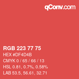 Code couleur: RGB 223 77 75 | qconv.com