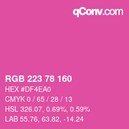 Color code: RGB 223 78 160 | qconv.com