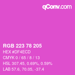 カラーコード: RGB 223 78 205 | qconv.com
