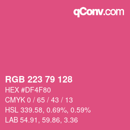Color code: RGB 223 79 128 | qconv.com