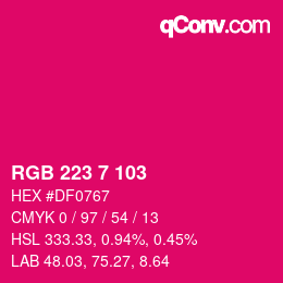 Color code: RGB 223 7 103 | qconv.com