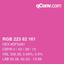 カラーコード: RGB 223 82 161 | qconv.com