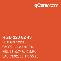 Farbcode: RGB 223 82 43 | qconv.com