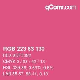 颜色代码: RGB 223 83 130 | qconv.com
