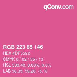 カラーコード: RGB 223 85 146 | qconv.com