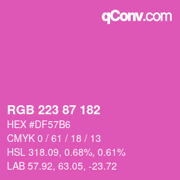 Color code: RGB 223 87 182 | qconv.com