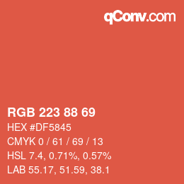 Code couleur: RGB 223 88 69 | qconv.com