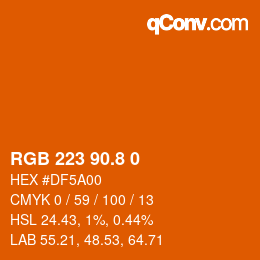 カラーコード: RGB 223 90.8 0 | qconv.com