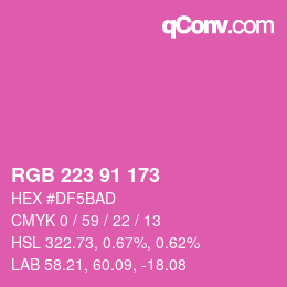 Color code: RGB 223 91 173 | qconv.com