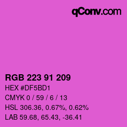 Color code: RGB 223 91 209 | qconv.com