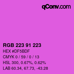 Color code: RGB 223 91 223 | qconv.com