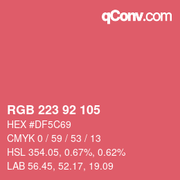 カラーコード: RGB 223 92 105 | qconv.com