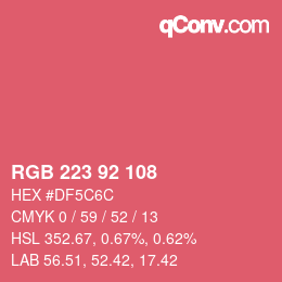 Color code: RGB 223 92 108 | qconv.com