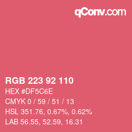 Color code: RGB 223 92 110 | qconv.com