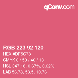 カラーコード: RGB 223 92 120 | qconv.com