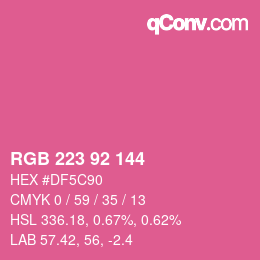 カラーコード: RGB 223 92 144 | qconv.com