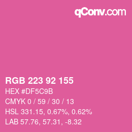 Color code: RGB 223 92 155 | qconv.com