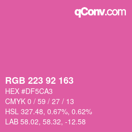 カラーコード: RGB 223 92 163 | qconv.com