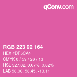 カラーコード: RGB 223 92 164 | qconv.com
