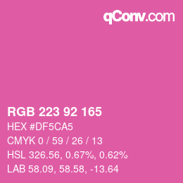 カラーコード: RGB 223 92 165 | qconv.com