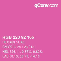 Color code: RGB 223 92 166 | qconv.com