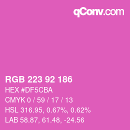 Color code: RGB 223 92 186 | qconv.com