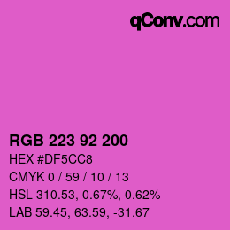 Color code: RGB 223 92 200 | qconv.com
