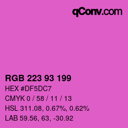Color code: RGB 223 93 199 | qconv.com
