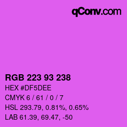 Color code: RGB 223 93 238 | qconv.com
