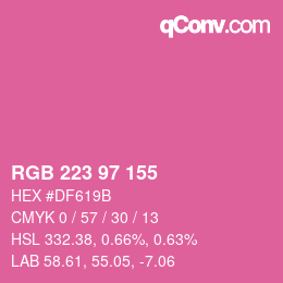 カラーコード: RGB 223 97 155 | qconv.com