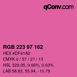 Color code: RGB 223 97 162 | qconv.com