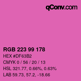カラーコード: RGB 223 99 178 | qconv.com