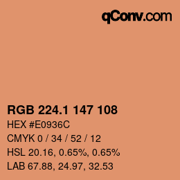 カラーコード: RGB 224.1 147 108 | qconv.com