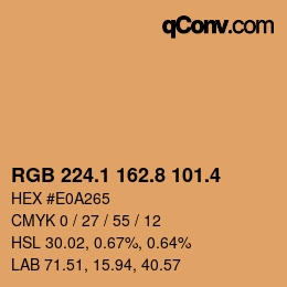 カラーコード: RGB 224.1 162.8 101.4 | qconv.com