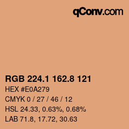 Color code: RGB 224.1 162.8 121 | qconv.com