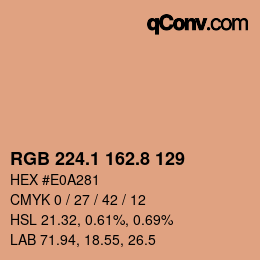 Color code: RGB 224.1 162.8 129 | qconv.com